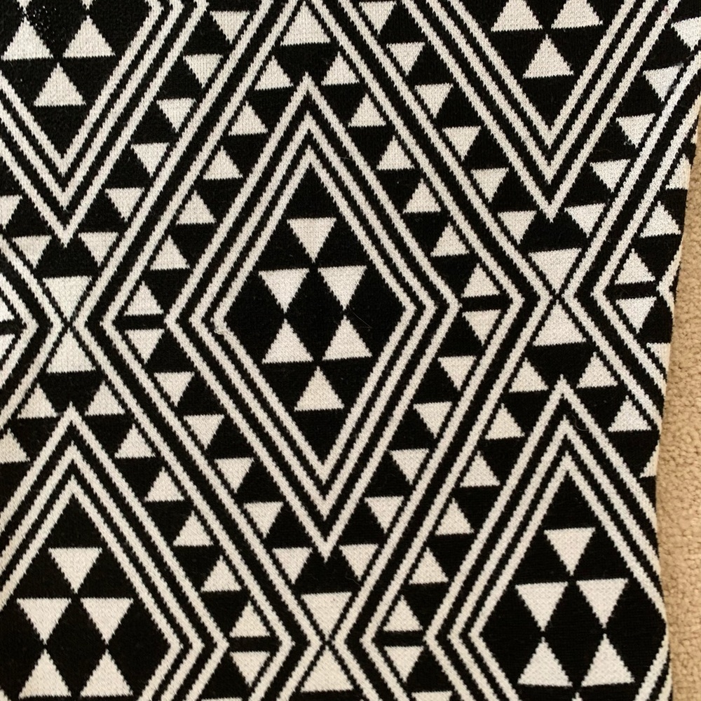 Black and White Sweater Dress Diamond Pattern - Picture 2 of 5